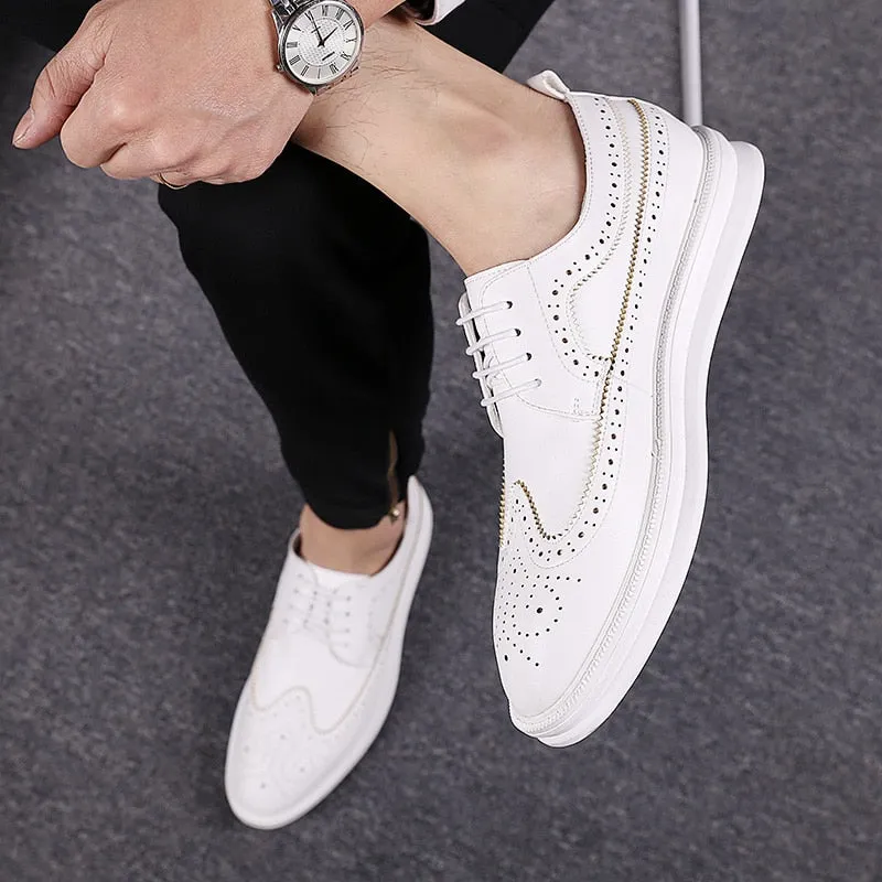 [Korean Style] Brogue Leather Casual Shoes