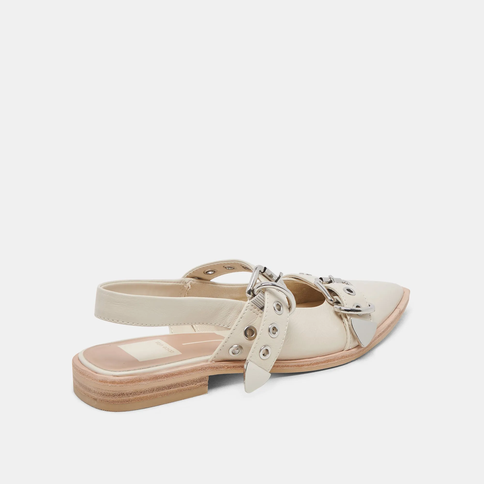 LABELL FLATS IVORY CRINKLE PATENT