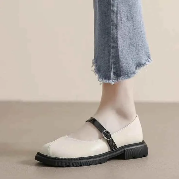 Leather Loafers: W-1622-3 Women's Trendy Casual Shoes Pumps