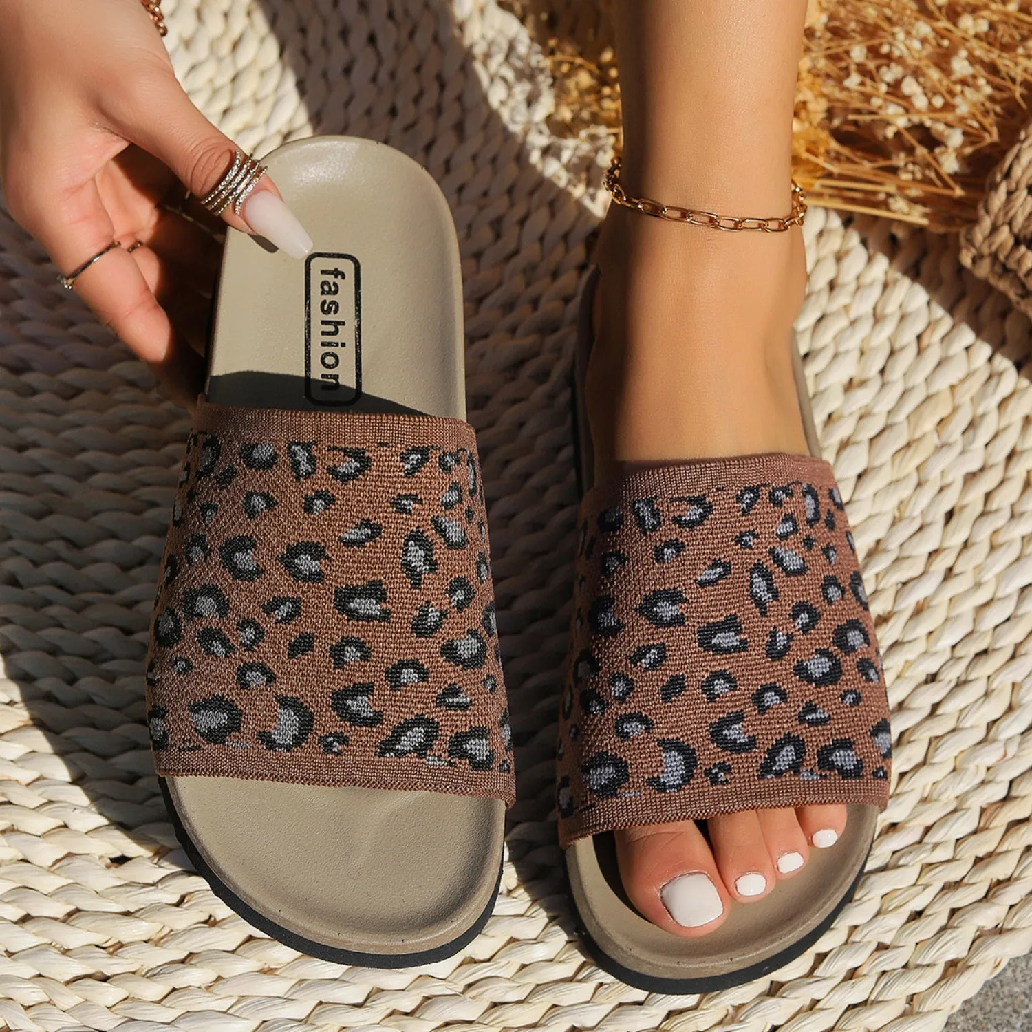 Leopard Open Toe Sandals