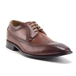 Men's 97713 Distressed Perforated Brogue Lace up Dress Shoes