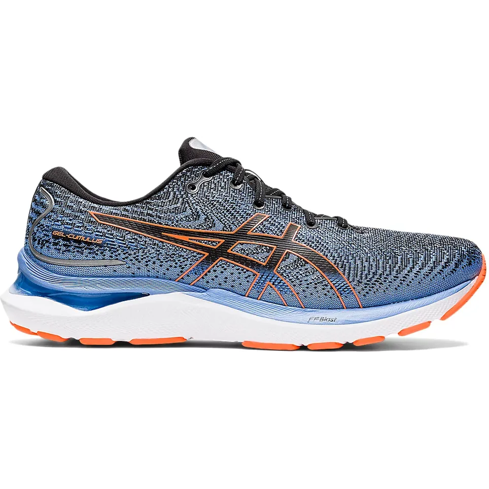 Men's Asics Gel-Cumulus 24, Black/Shocking Orange, 8 D Medium