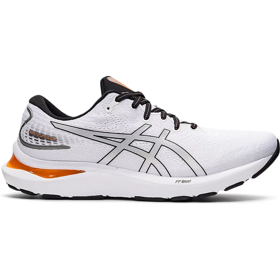 Men's Asics GEL-Cumulus 24, White/Piedmont Grey, 12.5 D Medium