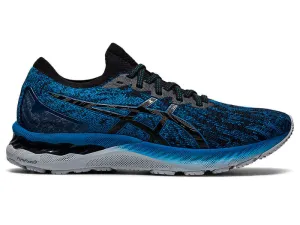 Men's Asics Gel-Nimbus 23 Knit, Reborn Blue/Black/Knit, 12.5 D Medium