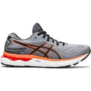 Men's Asics Gel-Nimbus 24, Sheet Rock/Shocking Orange, 10.5 D Medium