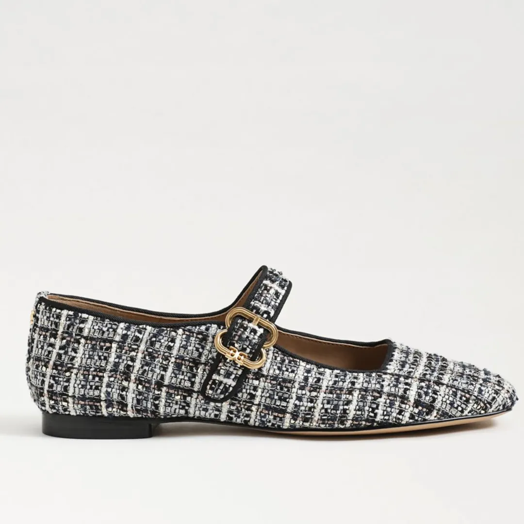 Michaela Mary Jane Flats - Black Multi Boucle