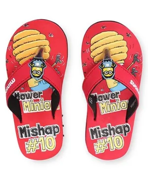 Minions Print Flip Flops - Red