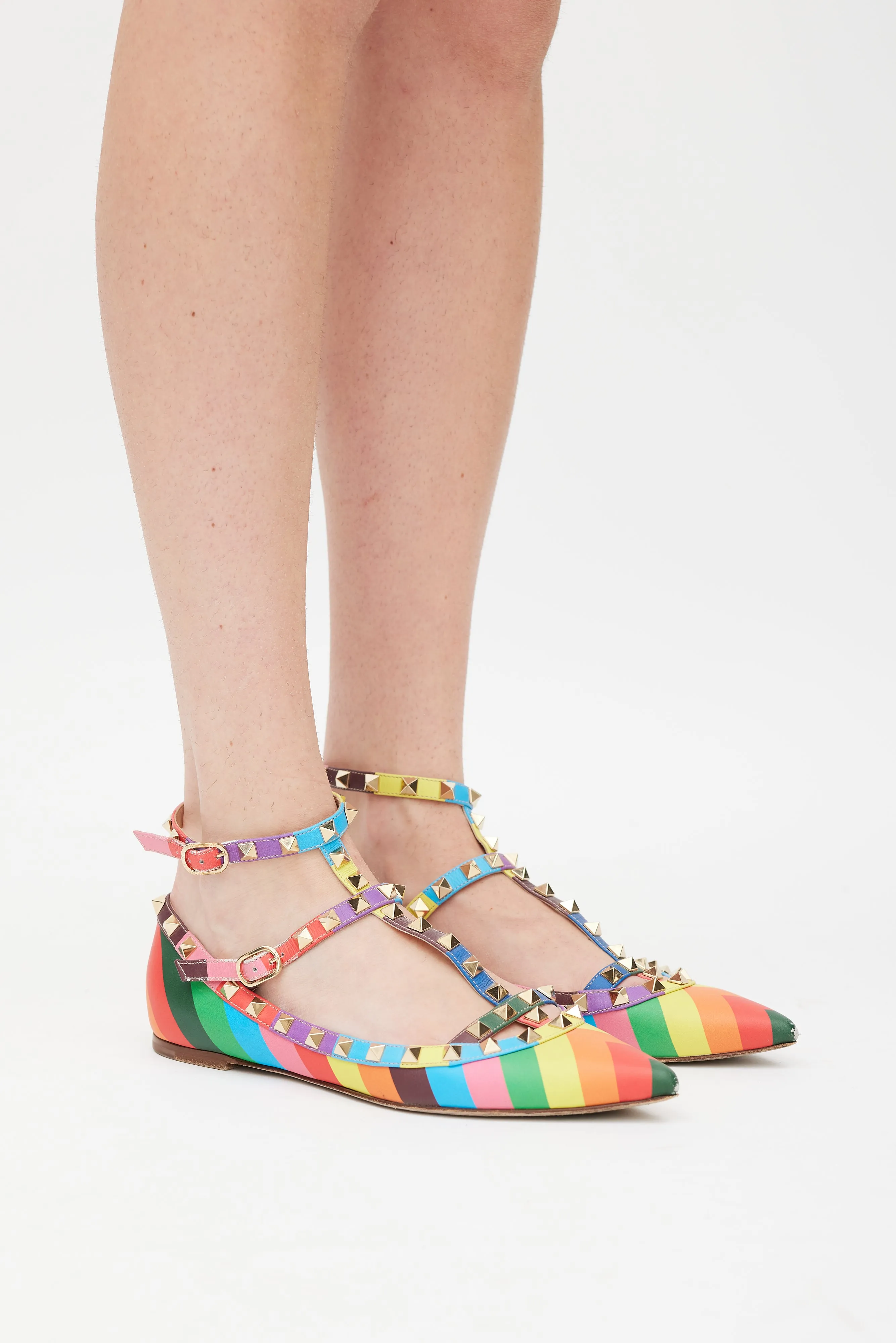 Multicolour Rainbow Rockstud Flat