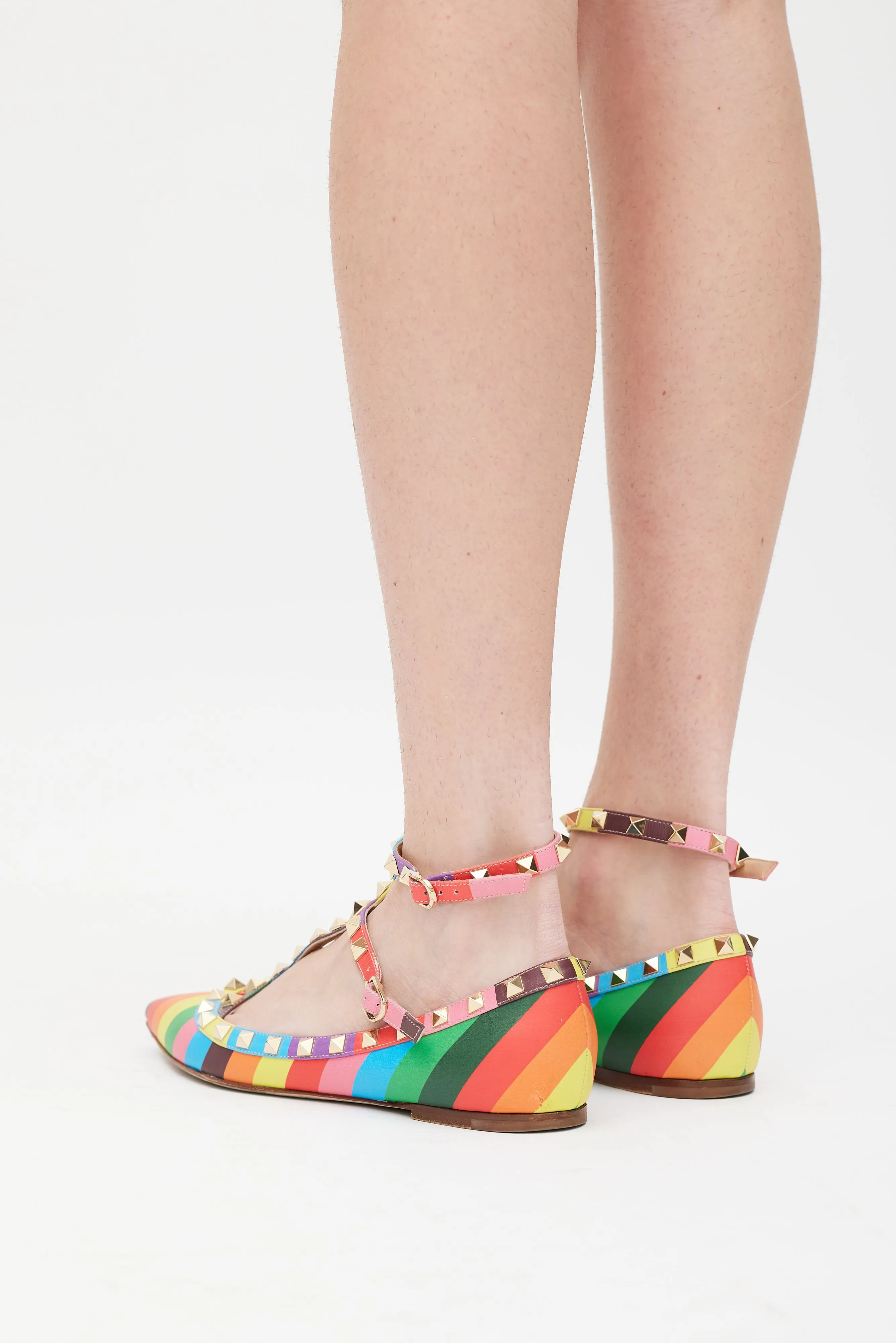 Multicolour Rainbow Rockstud Flat