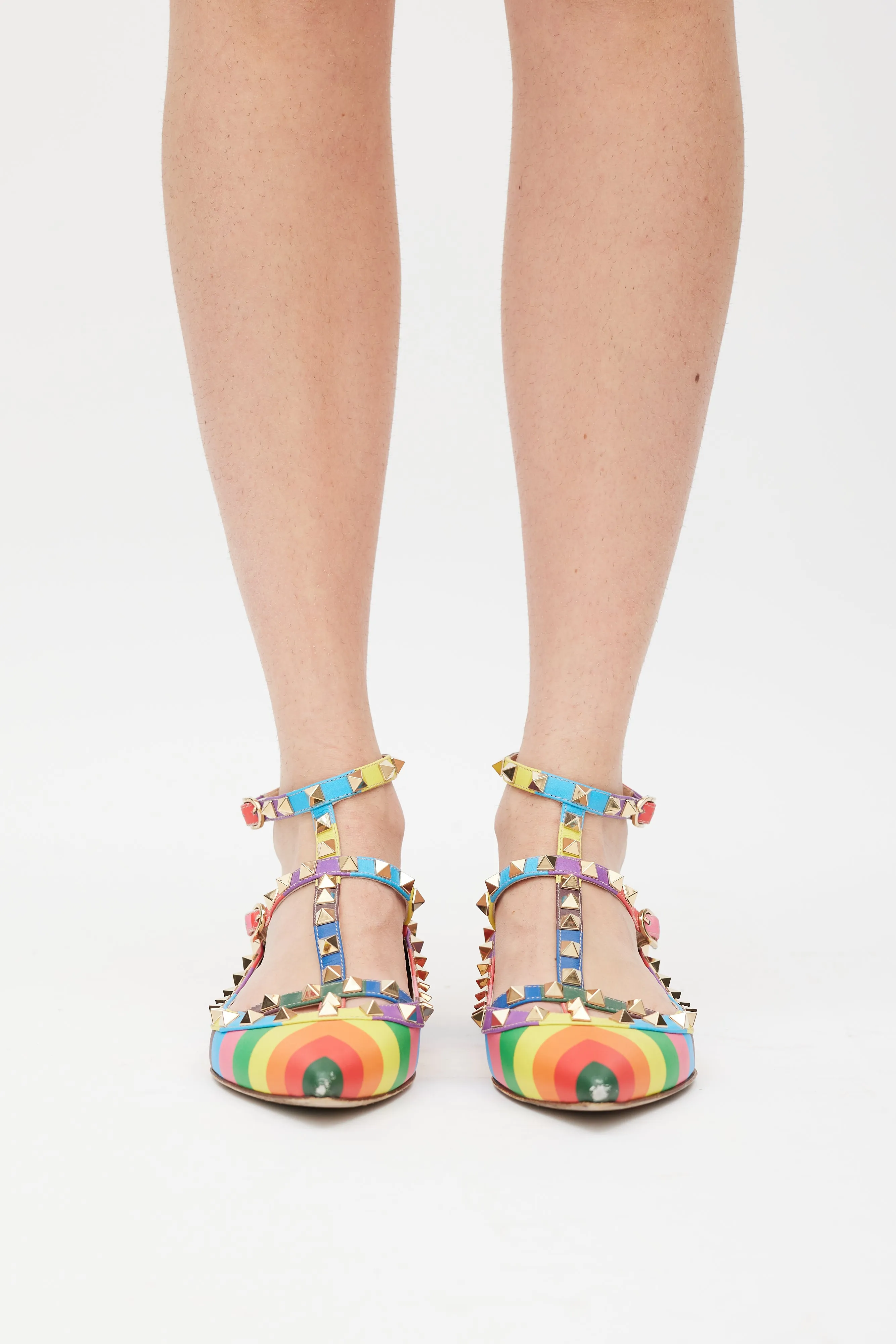 Multicolour Rainbow Rockstud Flat