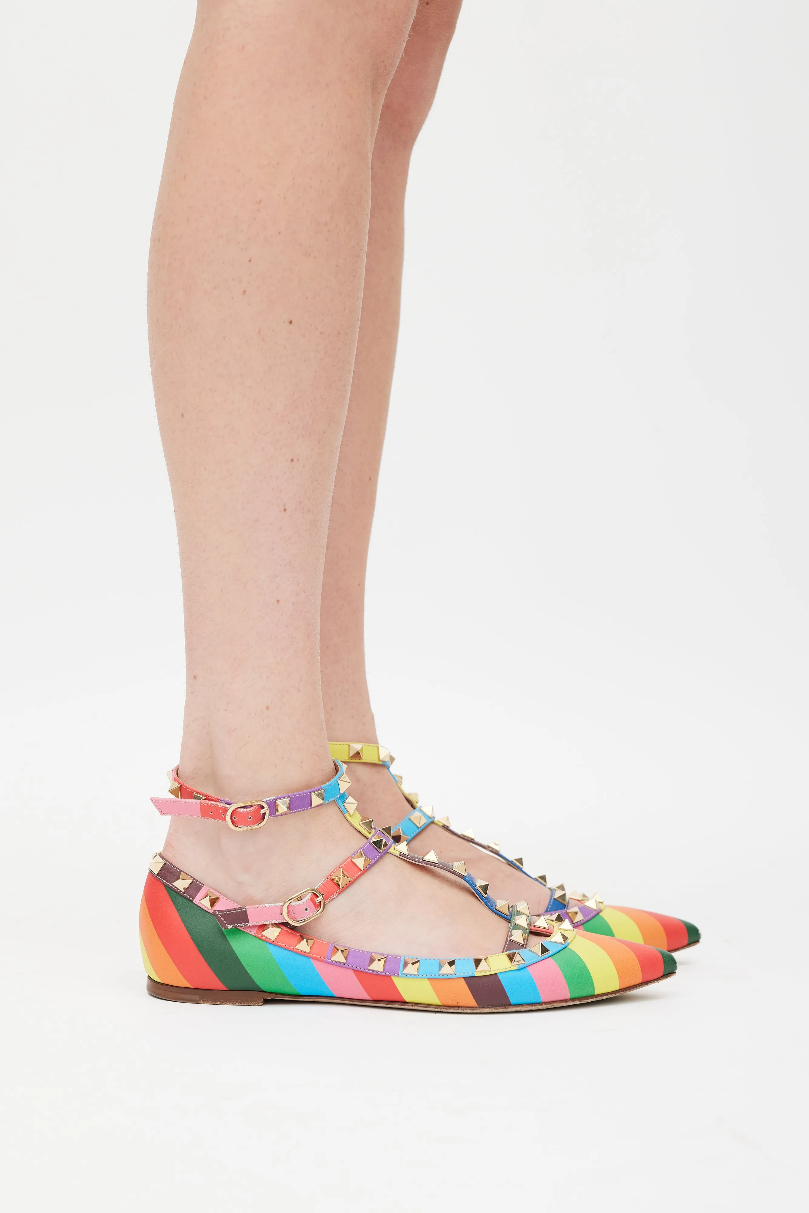 Multicolour Rainbow Rockstud Flat