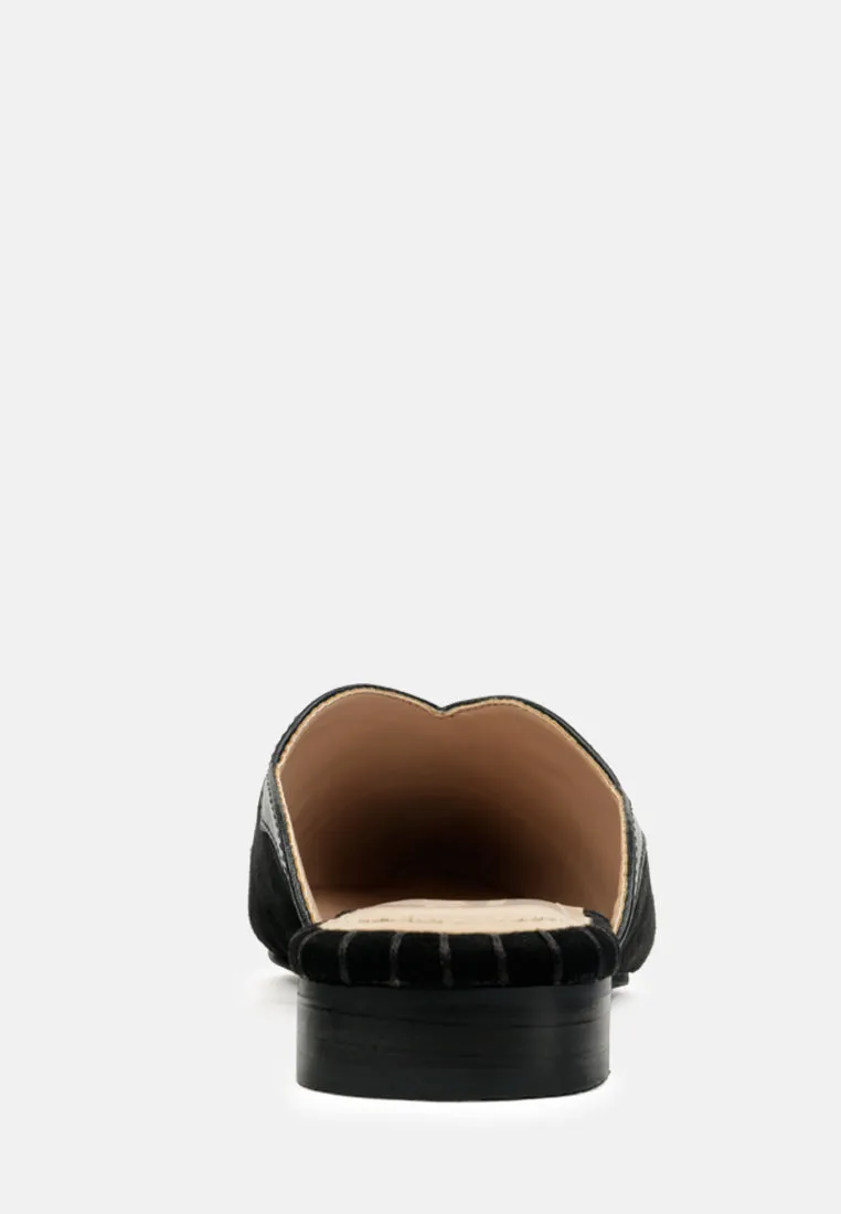 ORLA Black Classic Suede Walking Mules