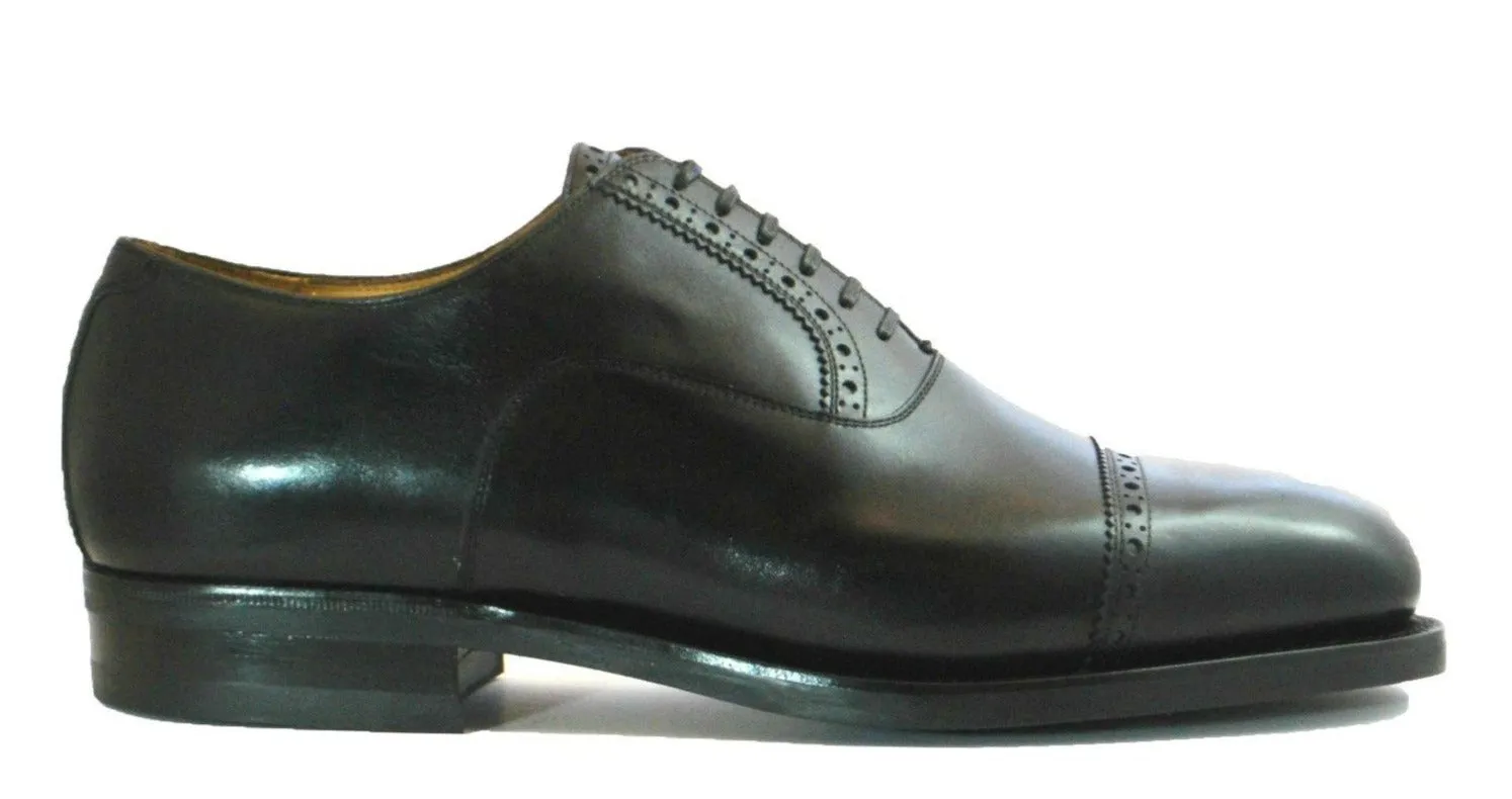 OXFORD SEMI-FULL BROGUE WITH TOE CAP CALF LEATHER