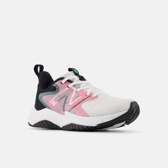 Rave Run v2 Kid's Athletic Trainer - White with Real Pink and Black