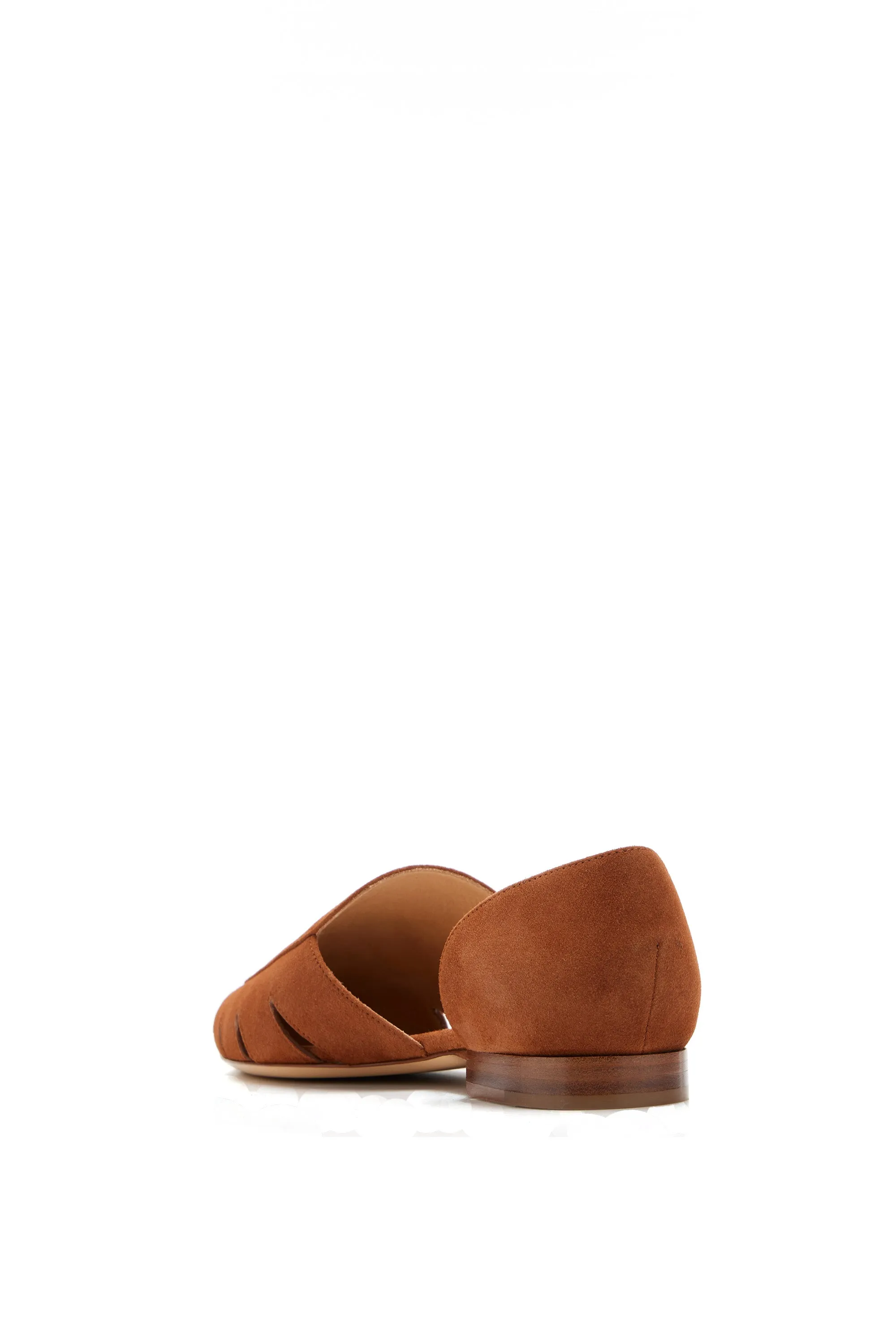 Rory Flat Shoe in Cognac Suede