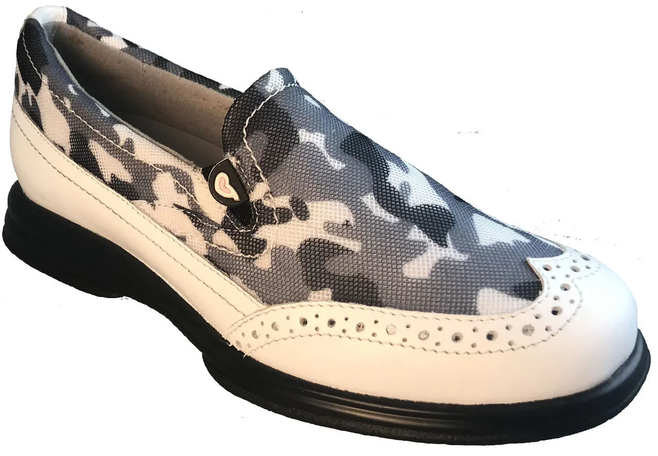 Sandbaggers: Women's Golf Shoes - Vanessa Gray Camo & White