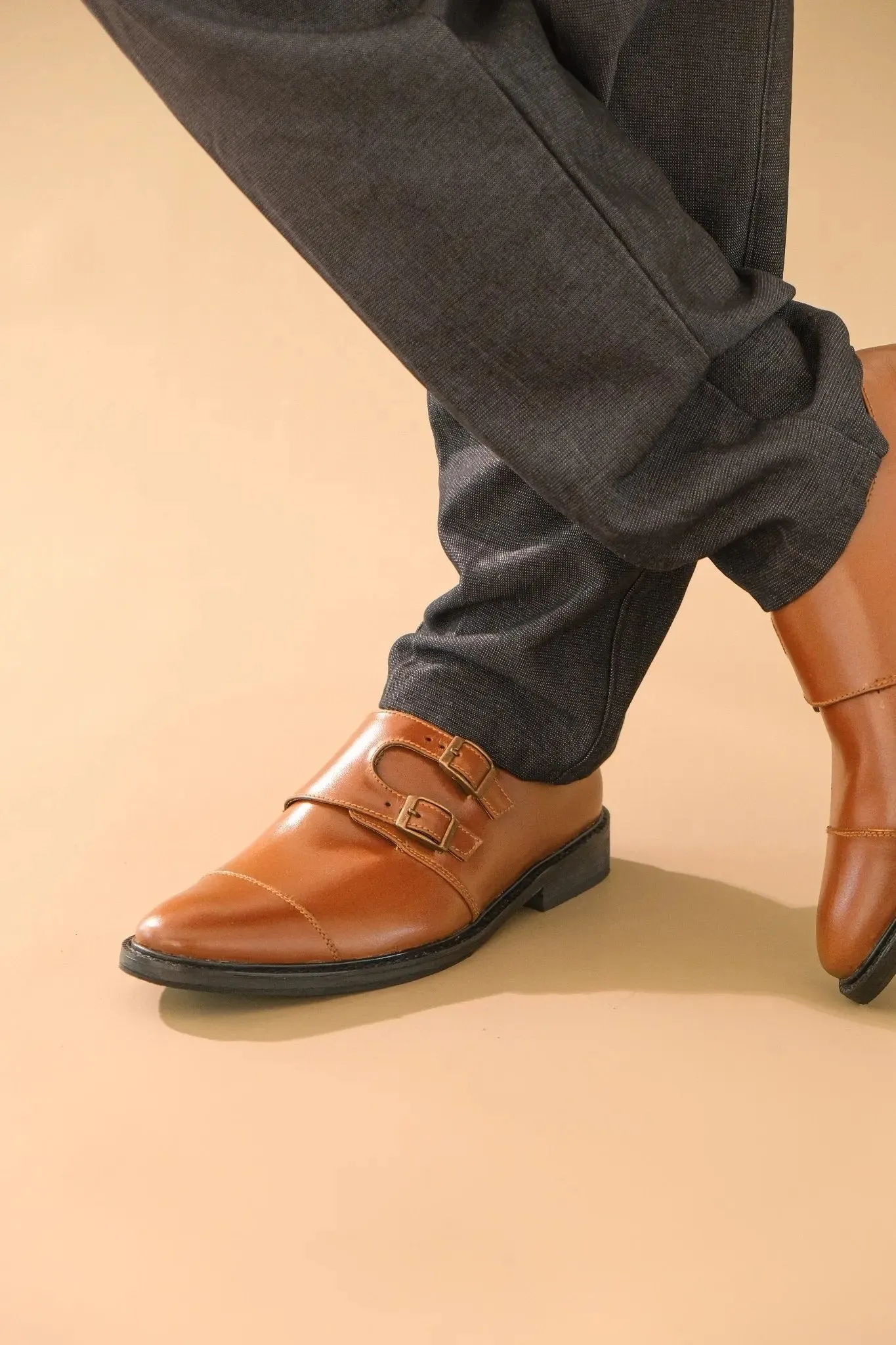 SANTIAGO Double Monkstrap Oxford - Tan