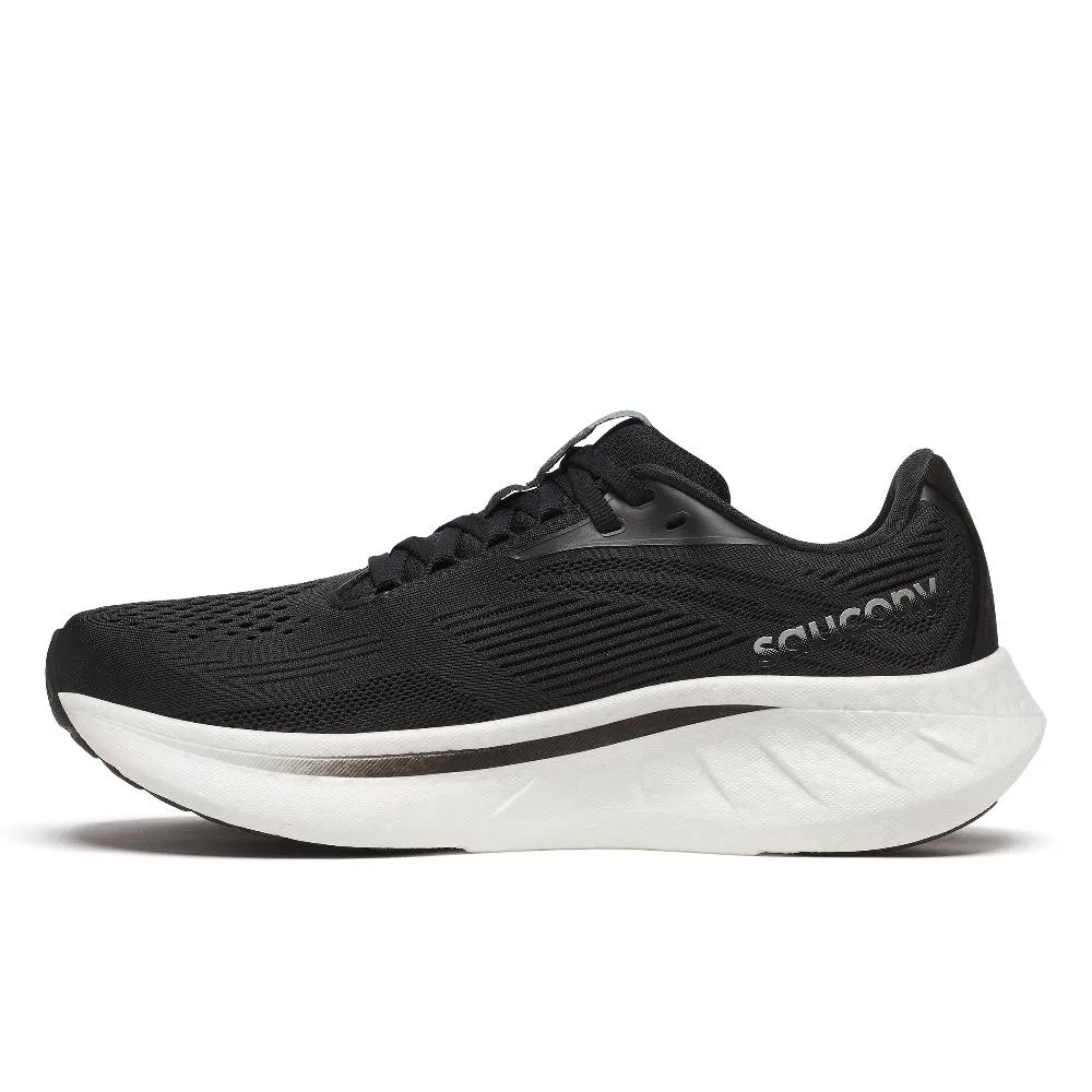 Saucony Ride 18 Wide (Mens) - Black/White