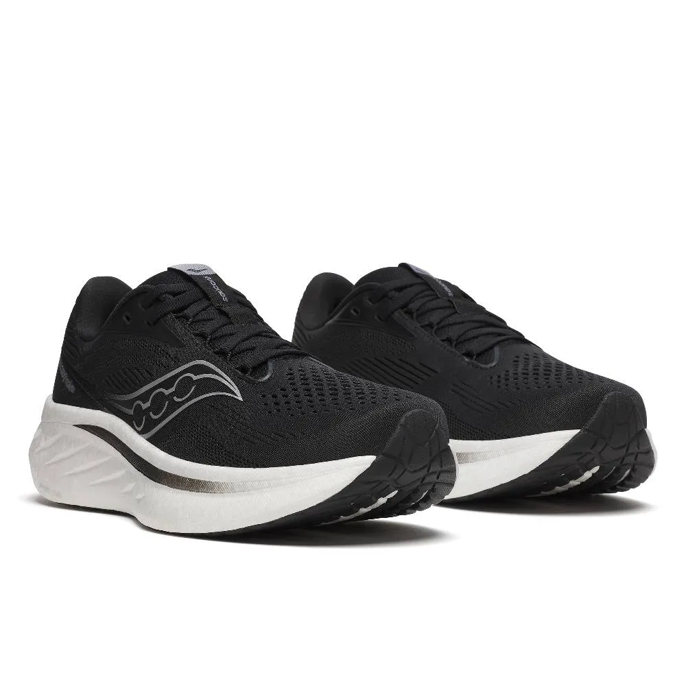 Saucony Ride 18 Wide (Mens) - Black/White