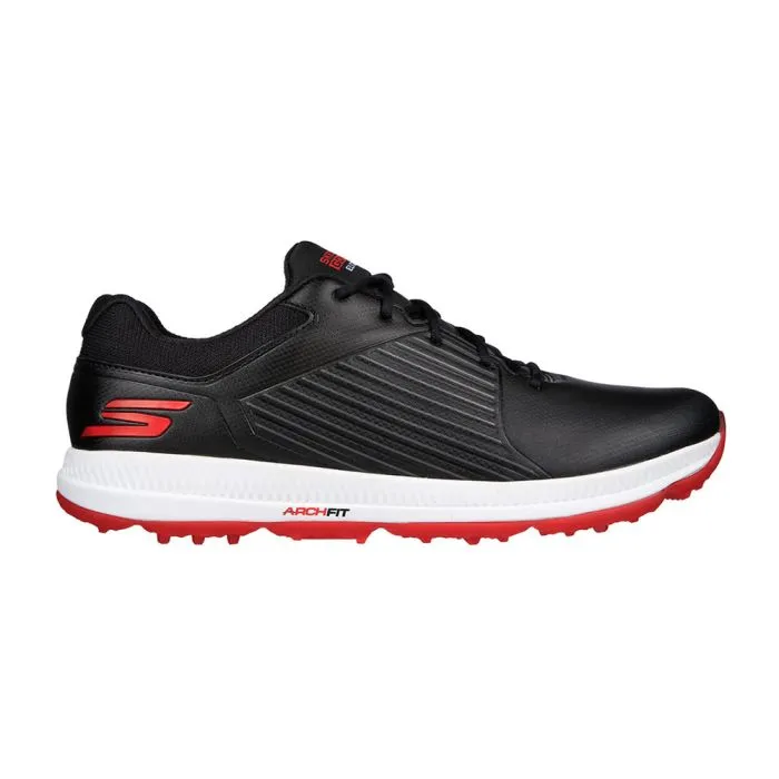 Skechers Men's Elite 5 GF MD Spikeless Golf Shoes - Black/Red