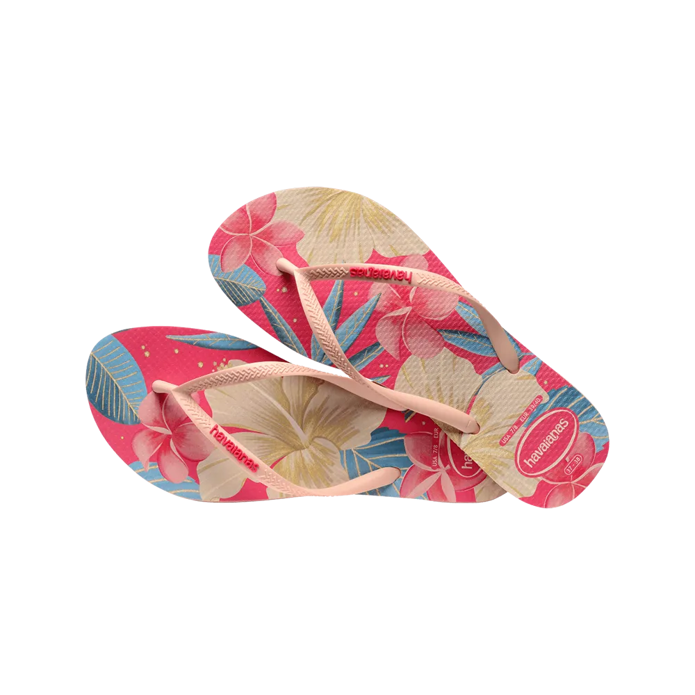 Slim Floral Flip Flops