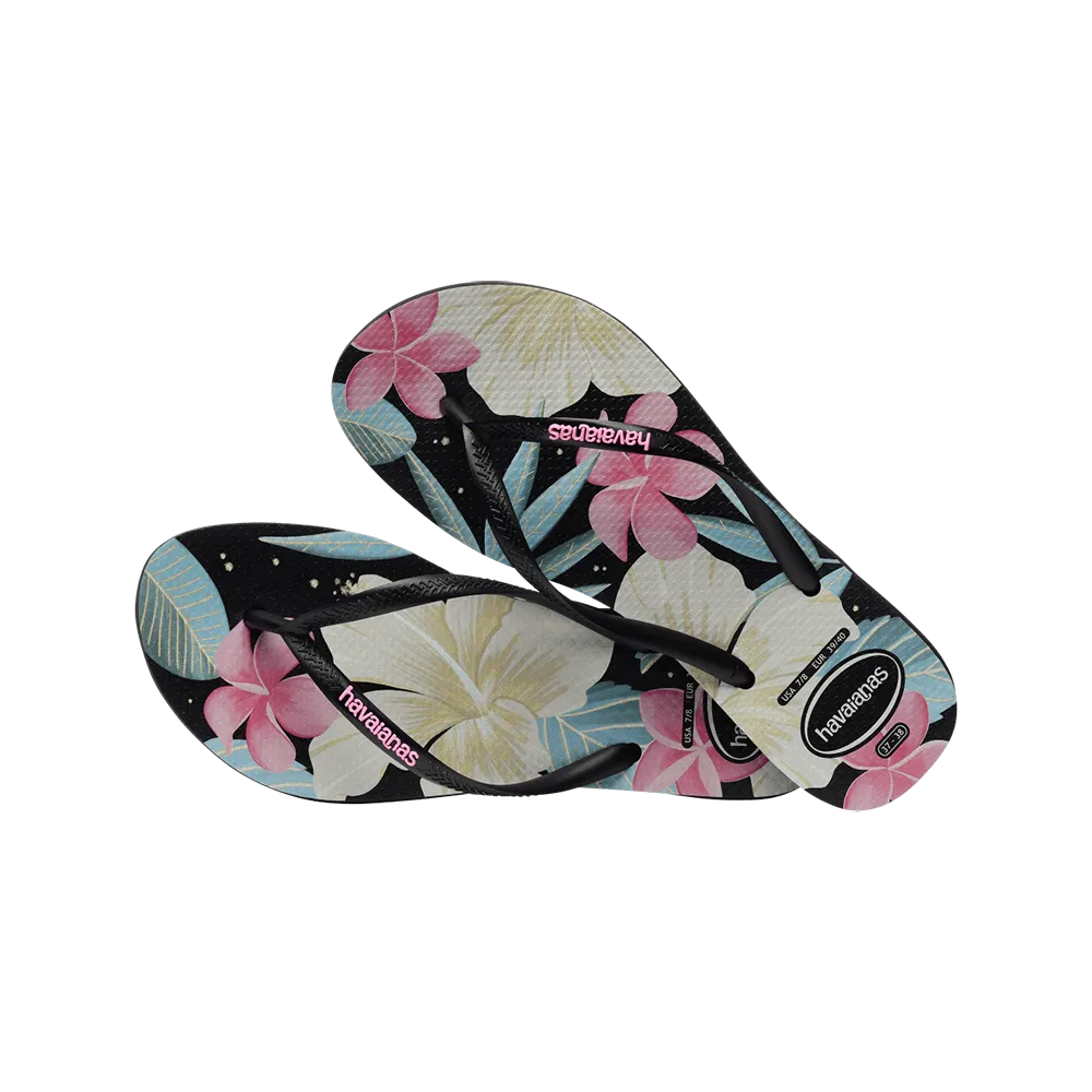 Slim Floral Flip Flops