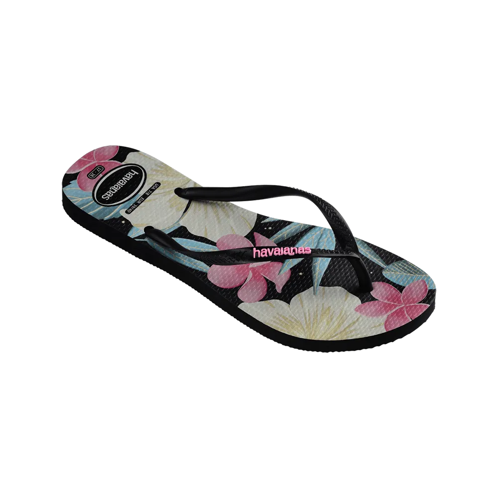 Slim Floral Flip Flops