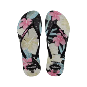 Slim Floral Flip Flops