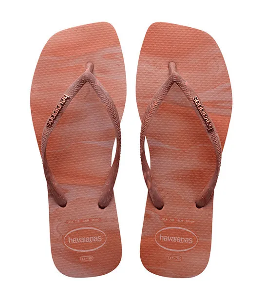 Slim Square Trendy Flip Flops Pau Brasil