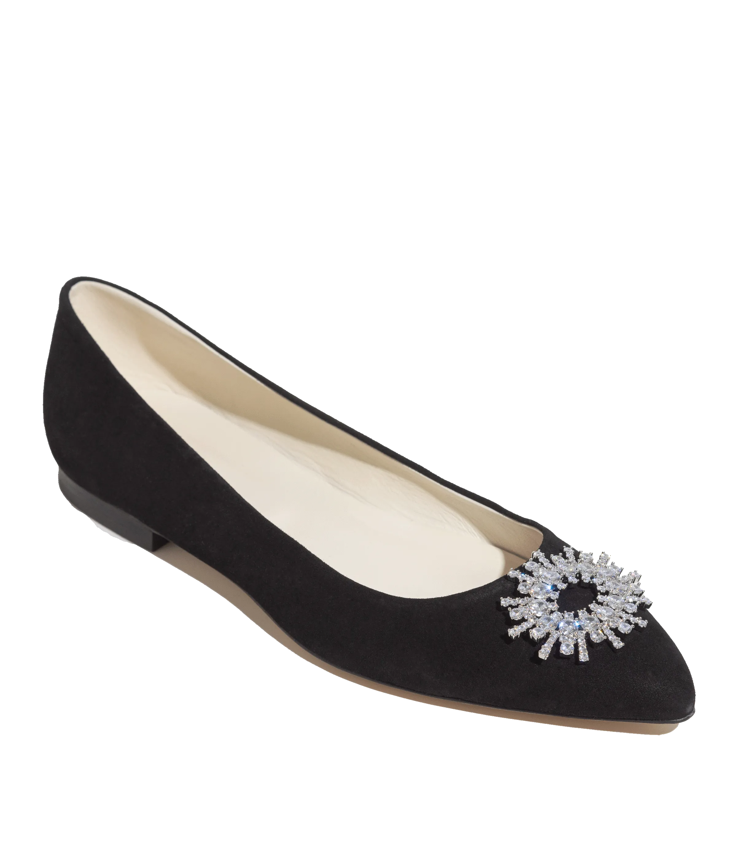 Stevie Ballerina Flats in Black Suede