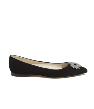 Stevie Ballerina Flats in Black Suede