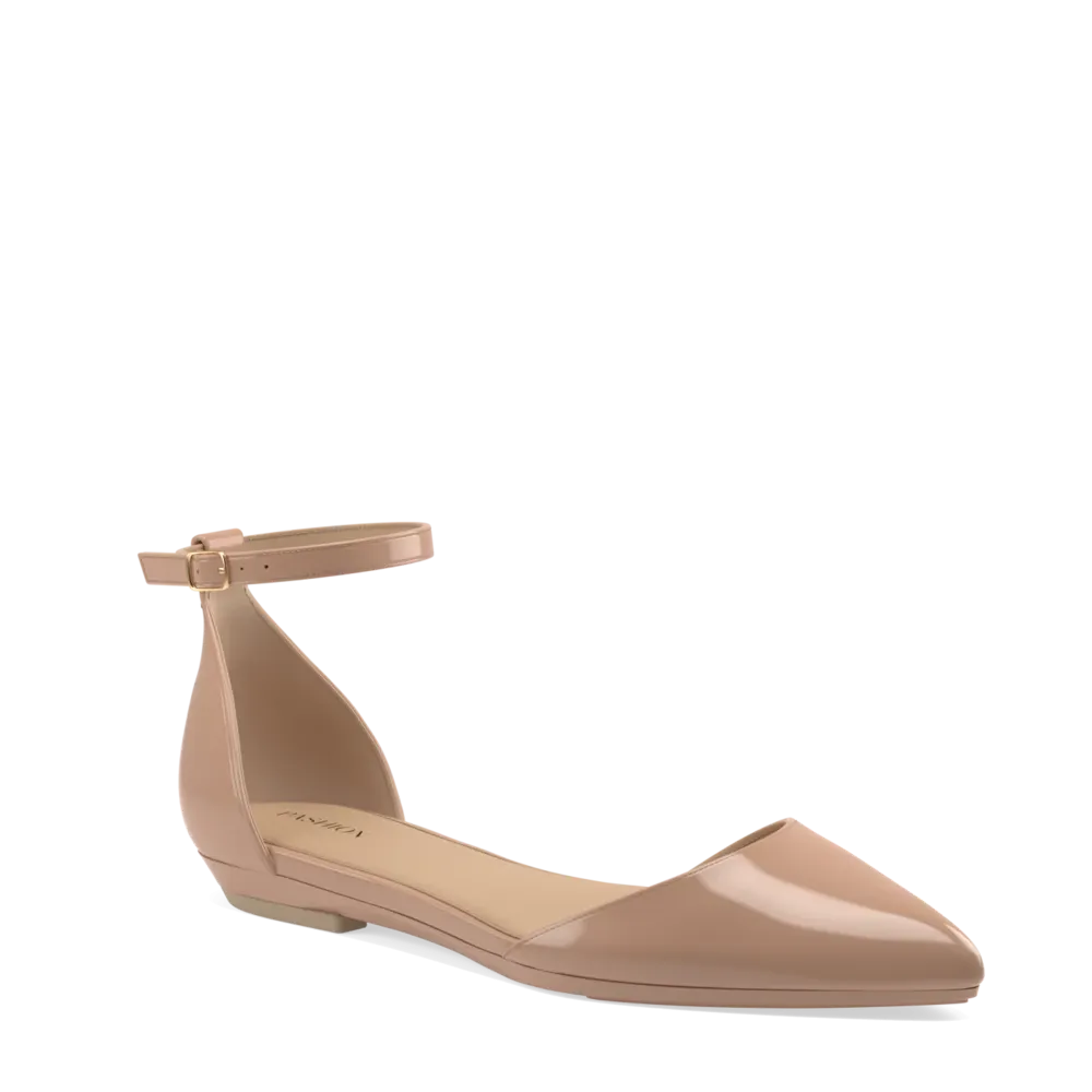 The D'Orsay - Latte Patent   Block Heel Kit 4 Latte - FINAL SALE