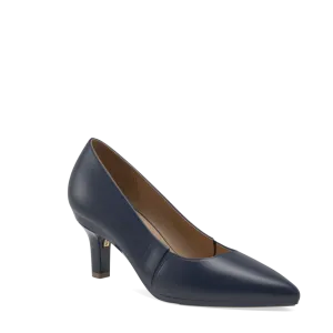 The Panel Pump - Navy Leather   Stiletto Heel Kit 3 Navy - FINAL SALE