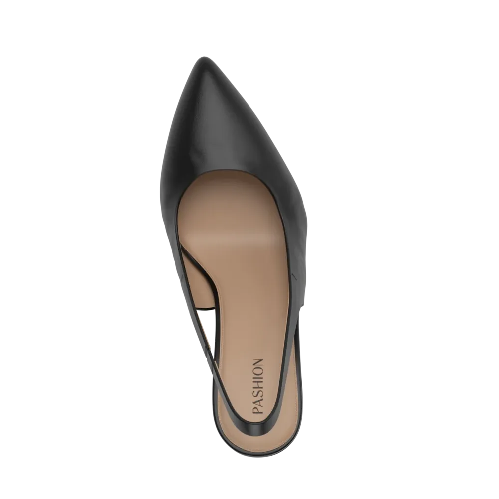 The Slingback - Coal Leather 4 Stiletto