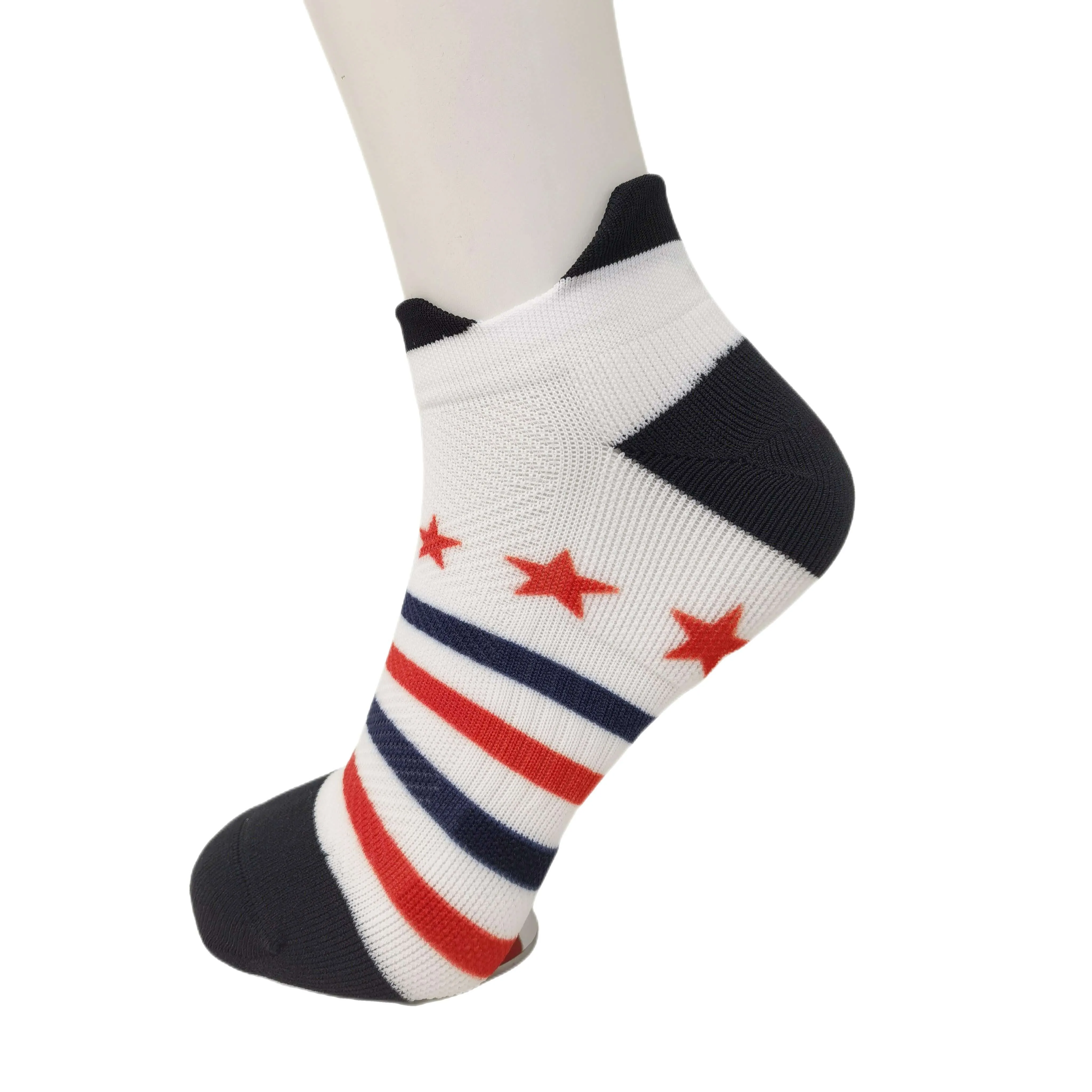 USA American Flag Socks Patriotic No Show Socks for Men/Women Striped Stars Socks Gift, 4 Pack