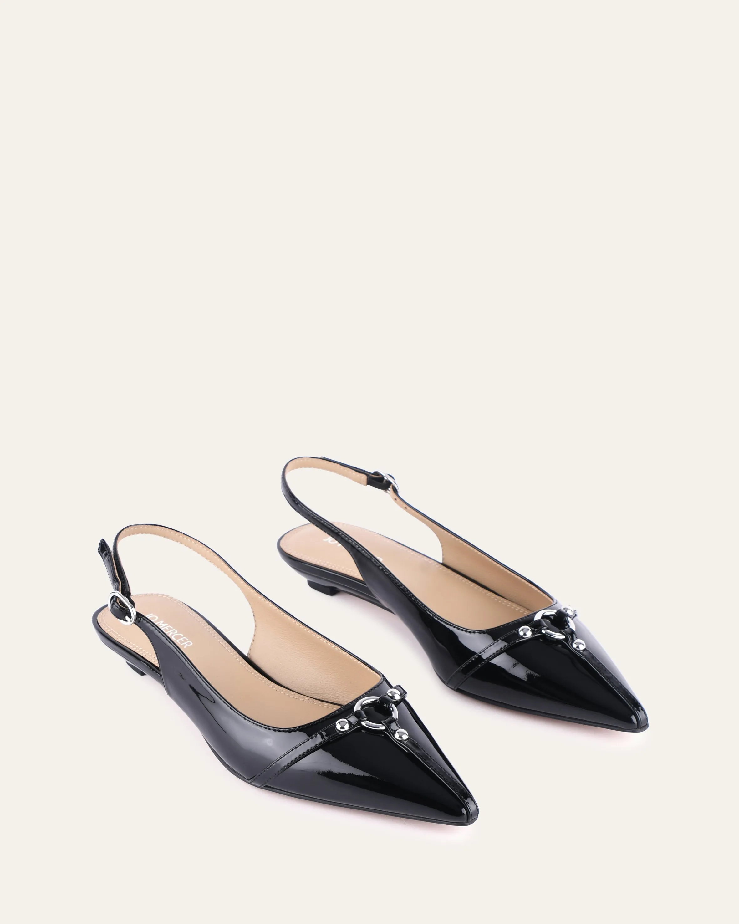 VICTORIA DRESS FLATS BLACK PATENT