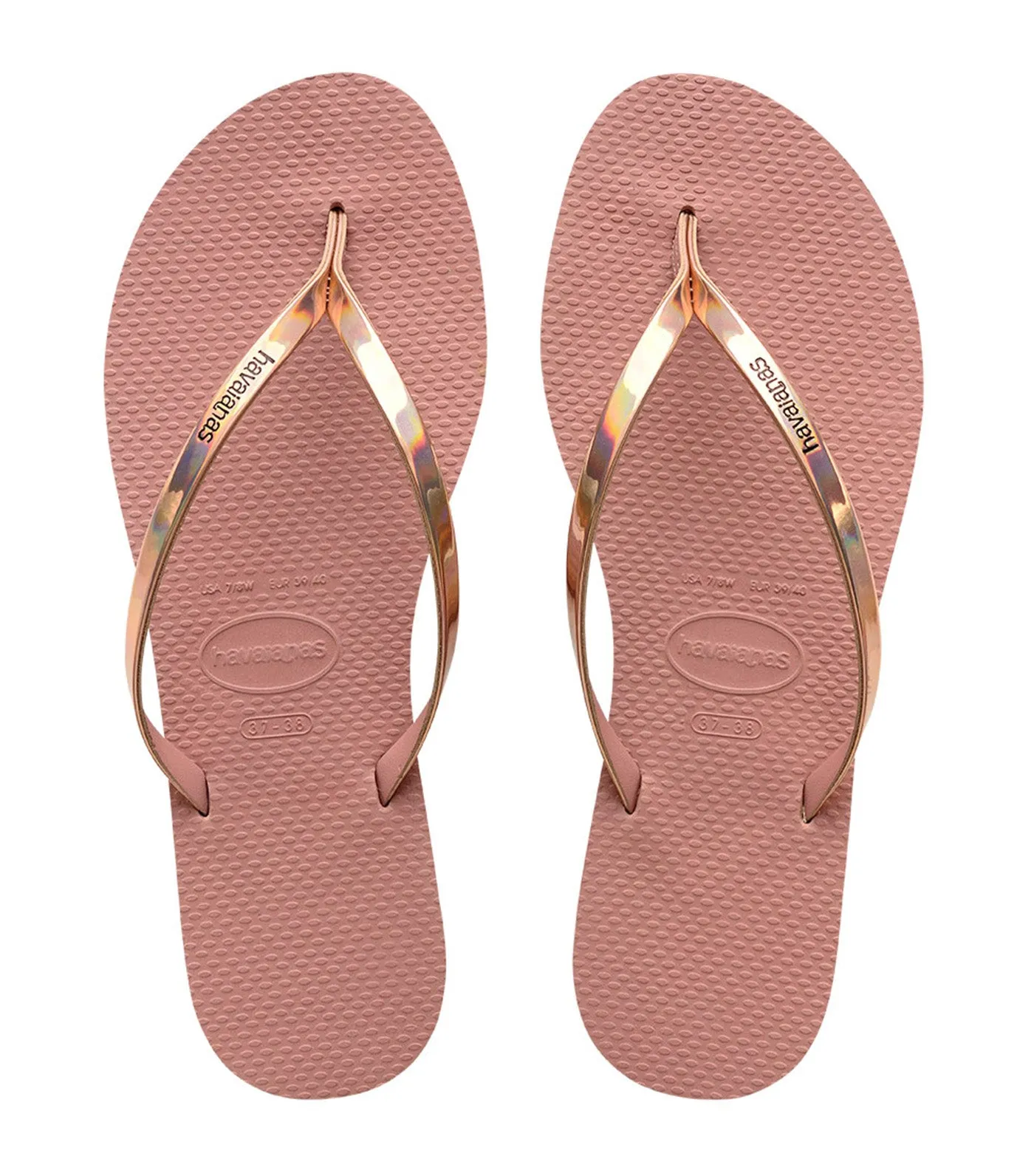 You Metallic Flip Flops Crocus Rose